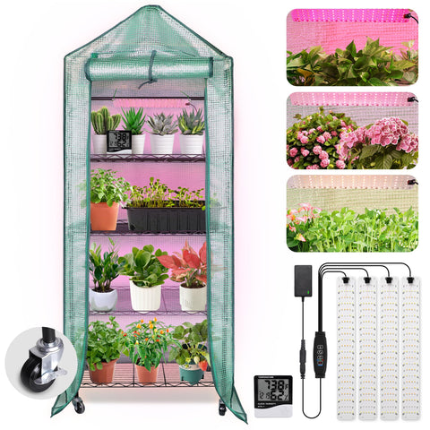 DazSpirit mini indoor greenhouse with grow light offering year-round seed starting and plant growth
