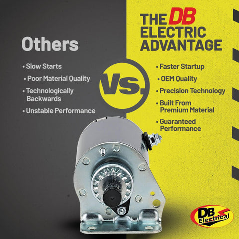 DB Electrical SBS0044 starter compact dimensions ideal for tight engine bays.
