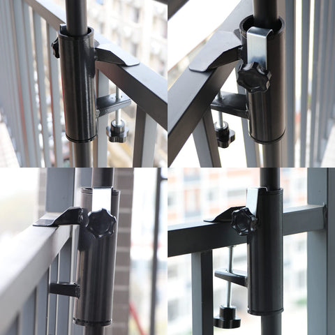 DBPBToU patio stand holder delivers stable shade on deck or balcony.