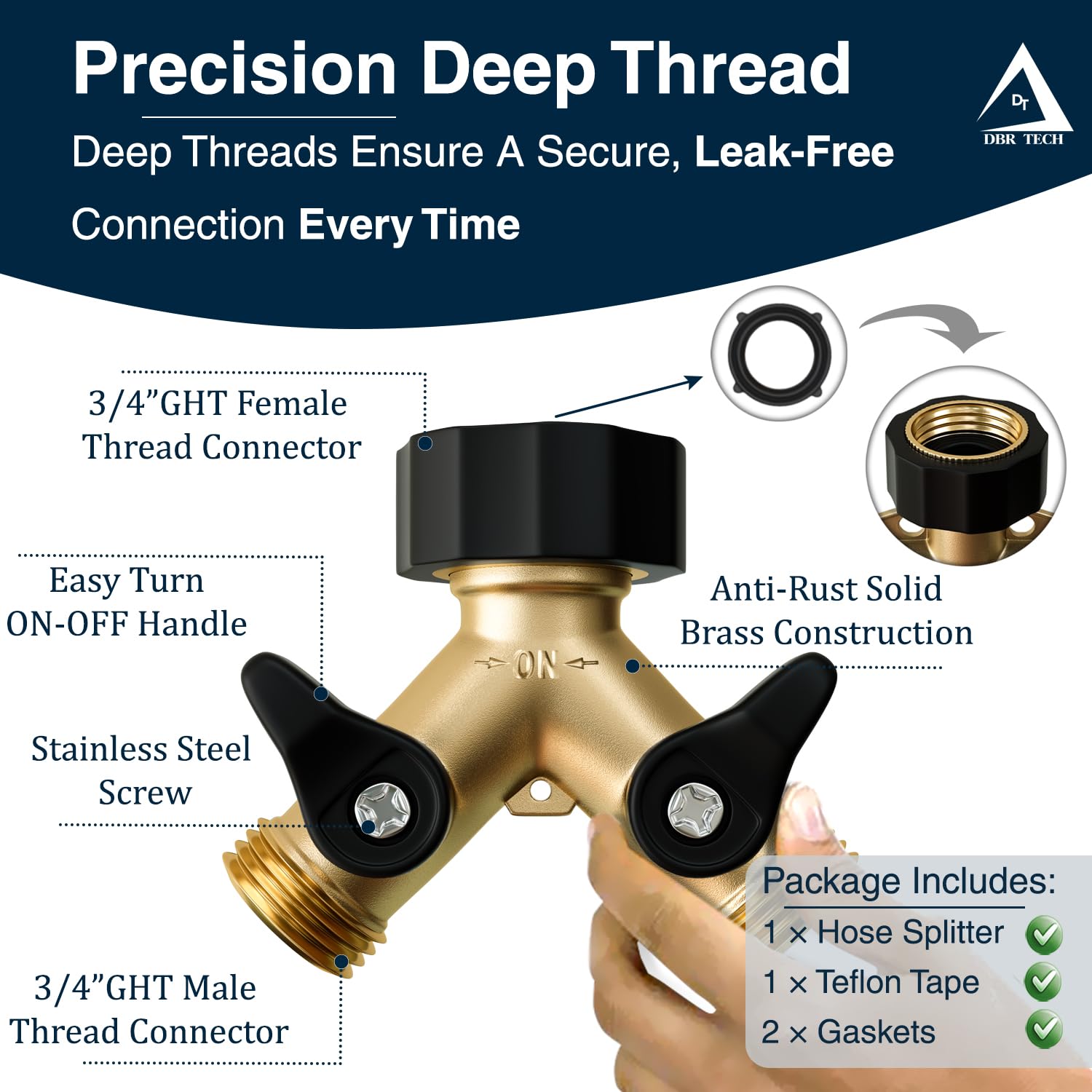 DBR Tech deep threads reduce leaks for secure connections.