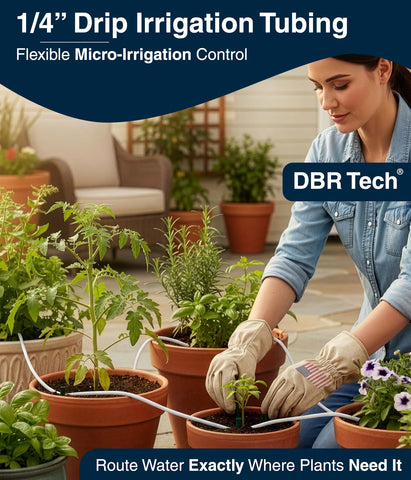 DBR Tech drip tubing flexible PVC close-up showing durable, bendable tubing.