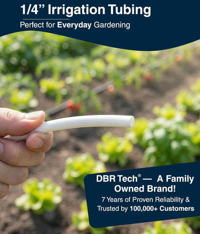 DBR Tech easy-cut-to-length tubing for custom irrigation layouts.