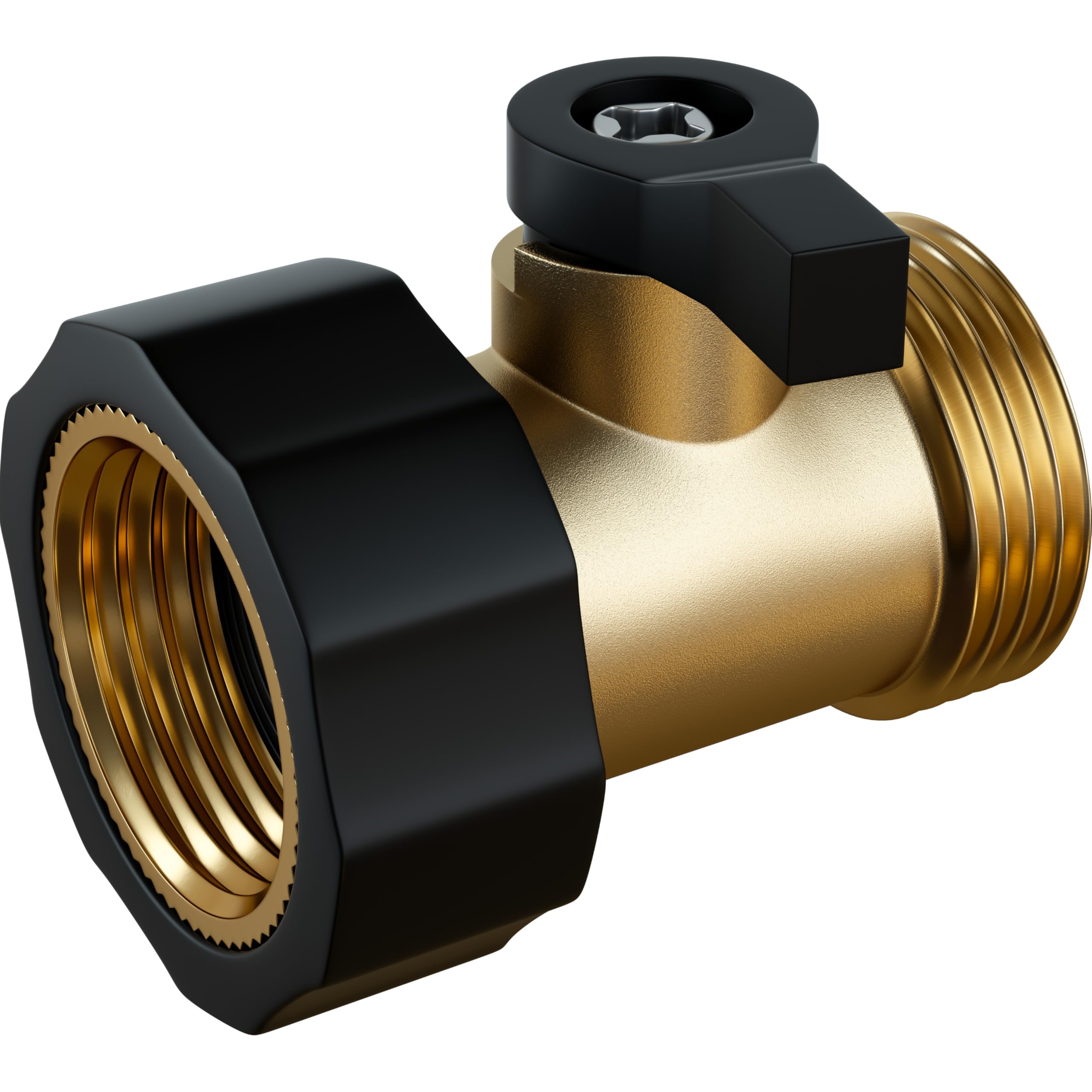 DBR Tech garden hose shut-off valve brass lever for quick, easy on/off control.