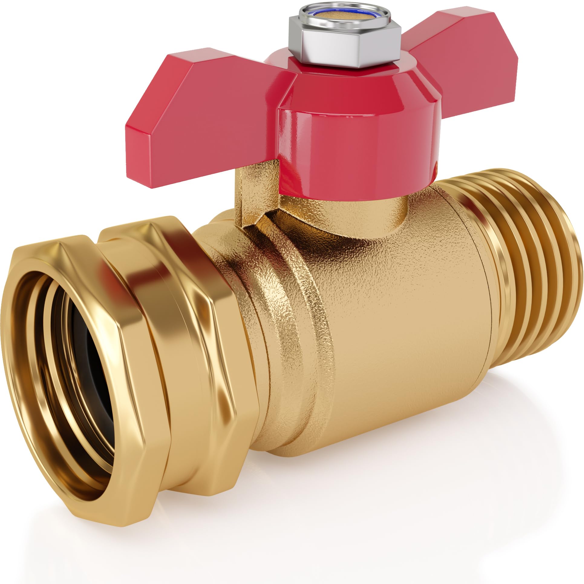 DBR Tech brass shut-off valve close-up showing solid construction and durability