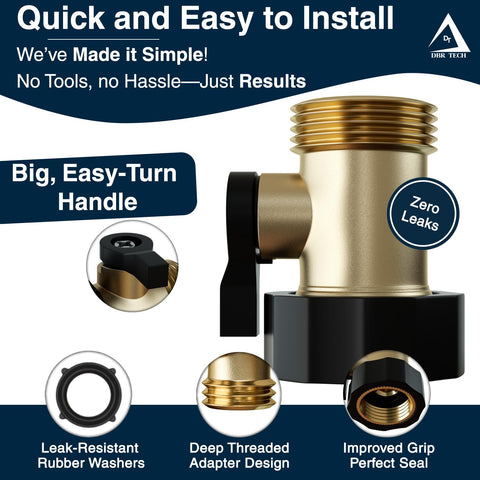 DBR Tech heavy-duty brass valve end ensures steady water flow for tasks.