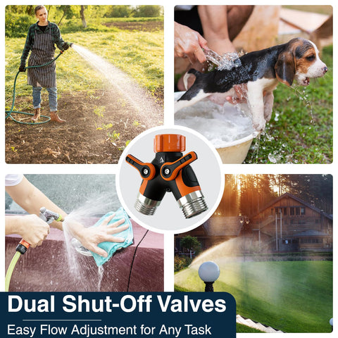 Compact, durable DBR Tech hose splitter ready for outdoor tasks.