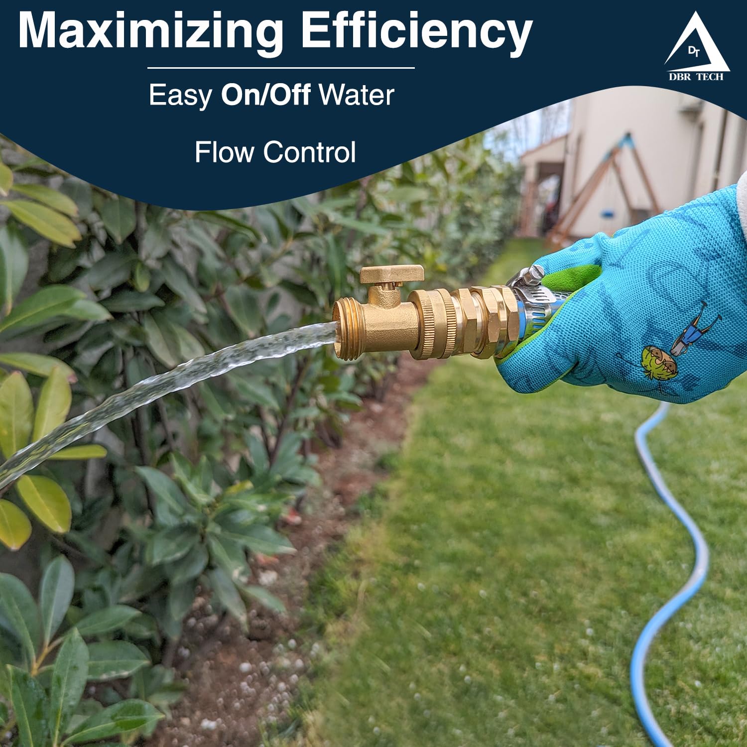 DBR Tech shut-off valve in use during garden watering