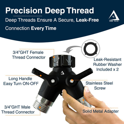 DBR Tech rust-resistant outdoor hose connector built for long-lasting use.