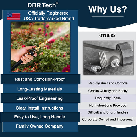 DBR Tech universal-fit 3-4 inch hose connector accepts most fittings.