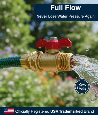 DBR Tech valve full-flow test visual demonstrating steady water pressure