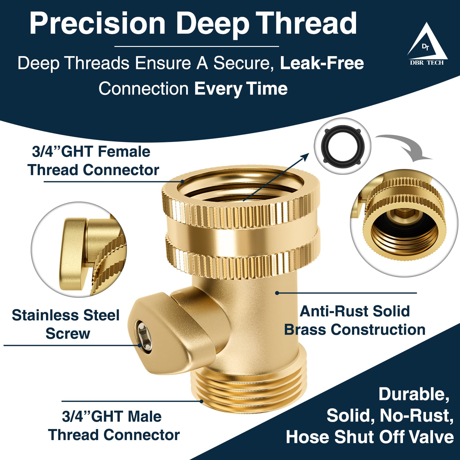 DBR Tech heavy-duty brass valve in garden setting