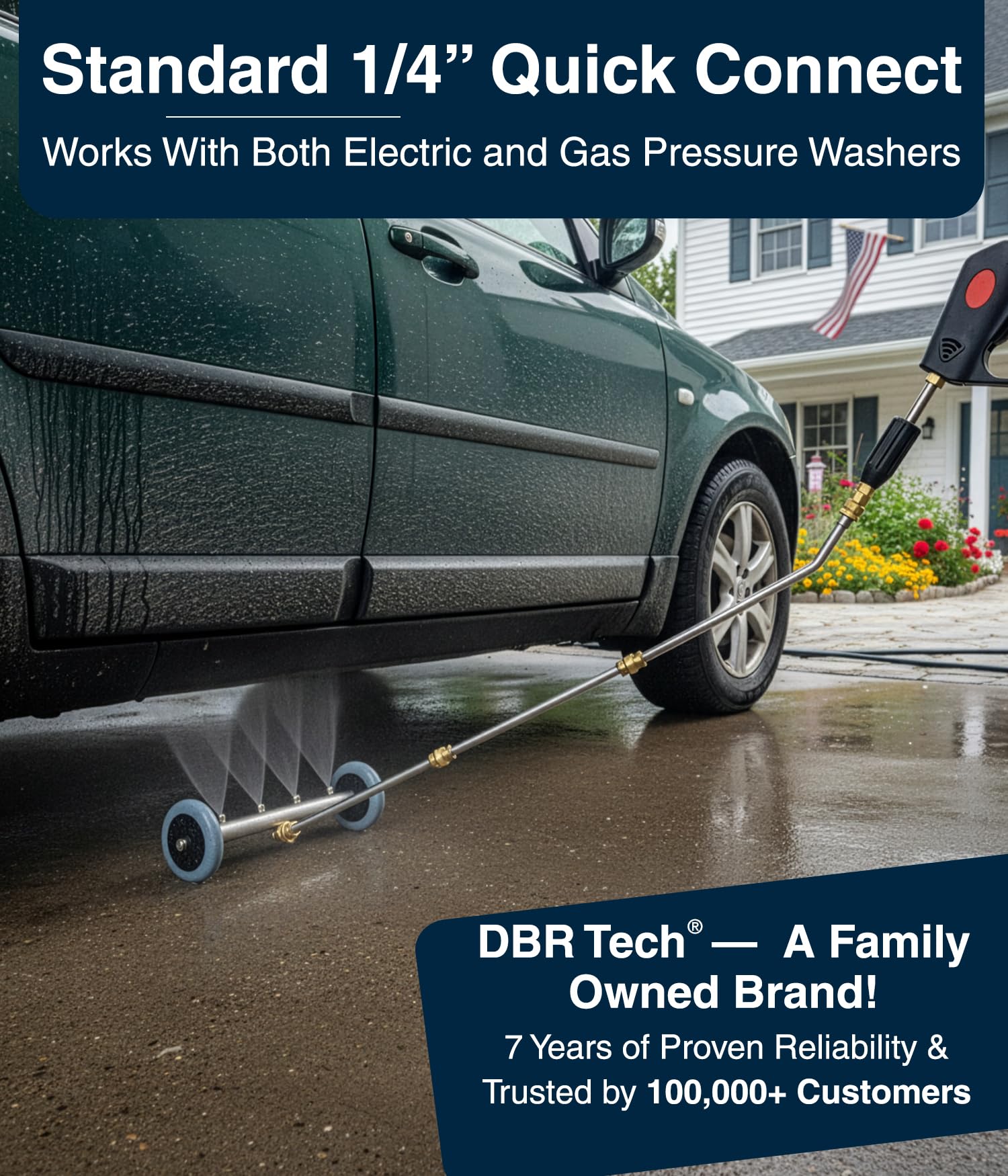 DBR Tech water broom mode for efficient surface cleaning