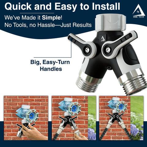 DBR Tech zinc alloy construction provides durable, leak-resistant outdoor use.