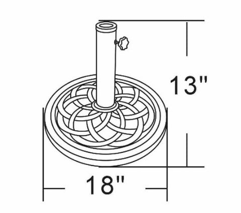 DC America UBP18181-BR base mast-compatibility demonstrates parasol compatibility.