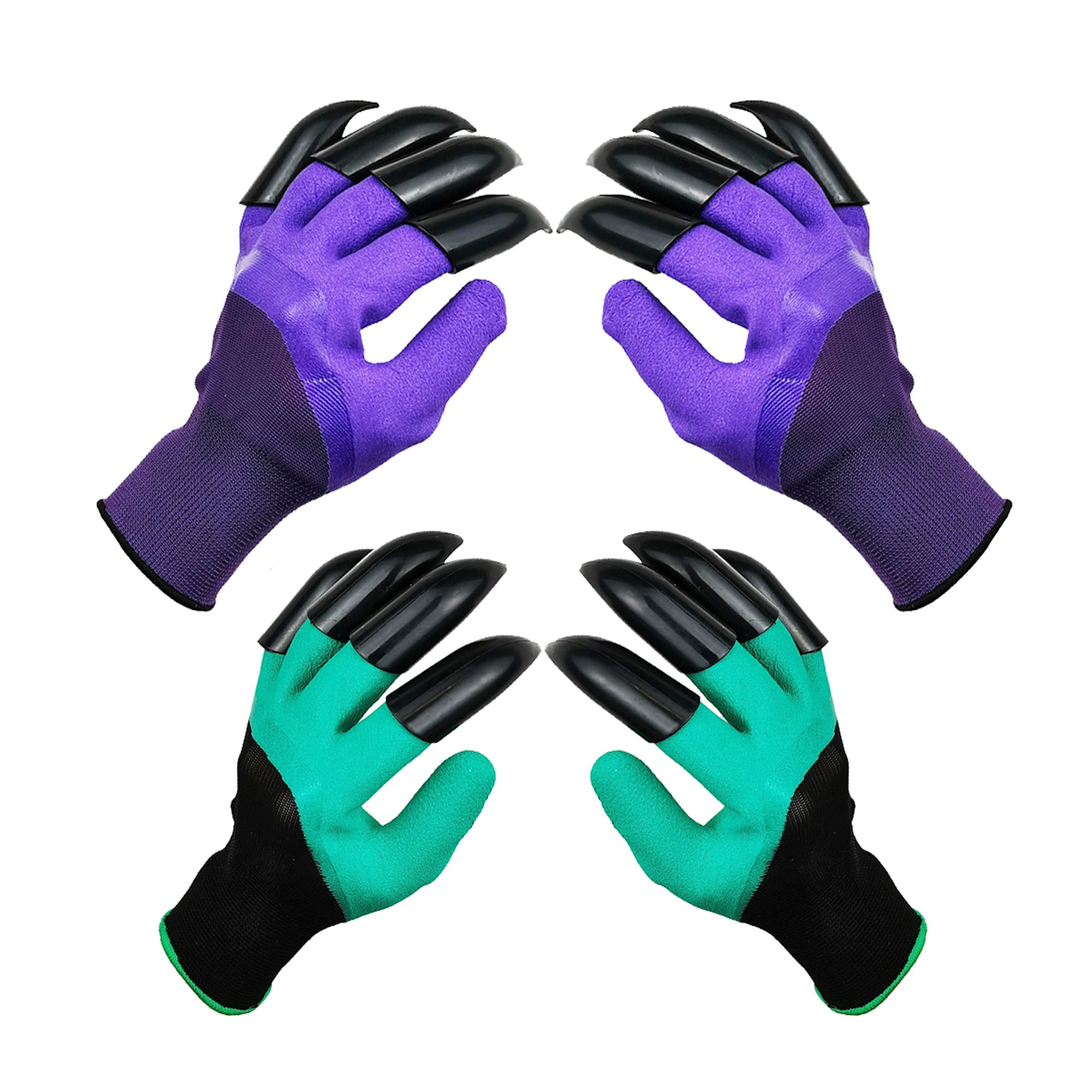 DCCPAA garden gloves with claws purple for digging, waterproof protection