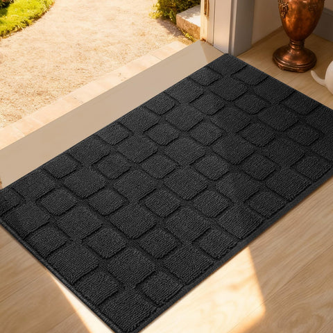 Dcerzxzci front door mat entrance traps dirt and moisture effectively