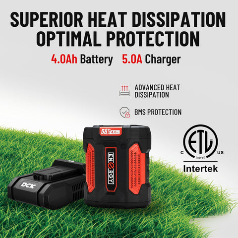 DCK58V leaf blower turbine mode signals high-power boost when needed.
