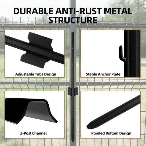 DCLFIRMX buckle-equipped posts simplify fence assembly and alignment.