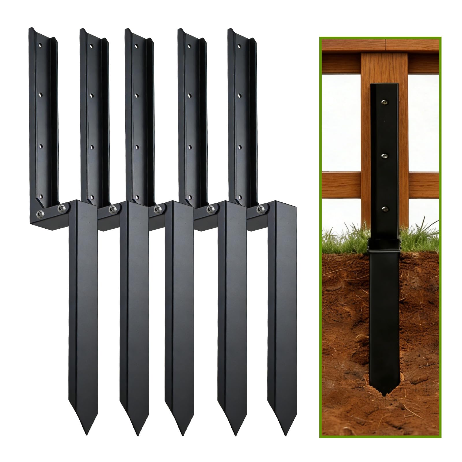 DCLFIRMX fence post repair stakes kit stabilizes loose posts for durable yard and farm fences.