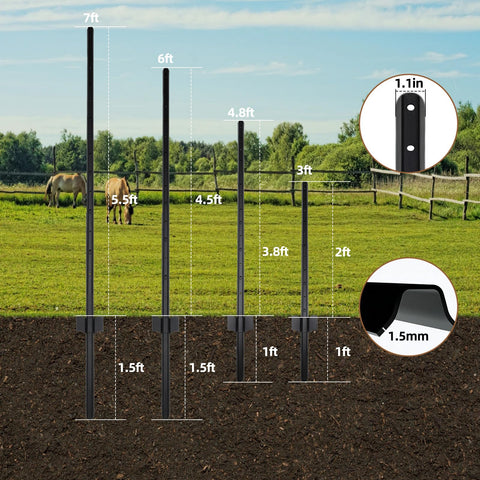 DCLFIRMX heavy-duty fence post with 3.6-inch diameter provides dependable load support.