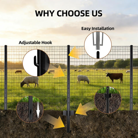 DCLFIRMX Versatile garden and farm use, compatible with wire, mesh, or rope