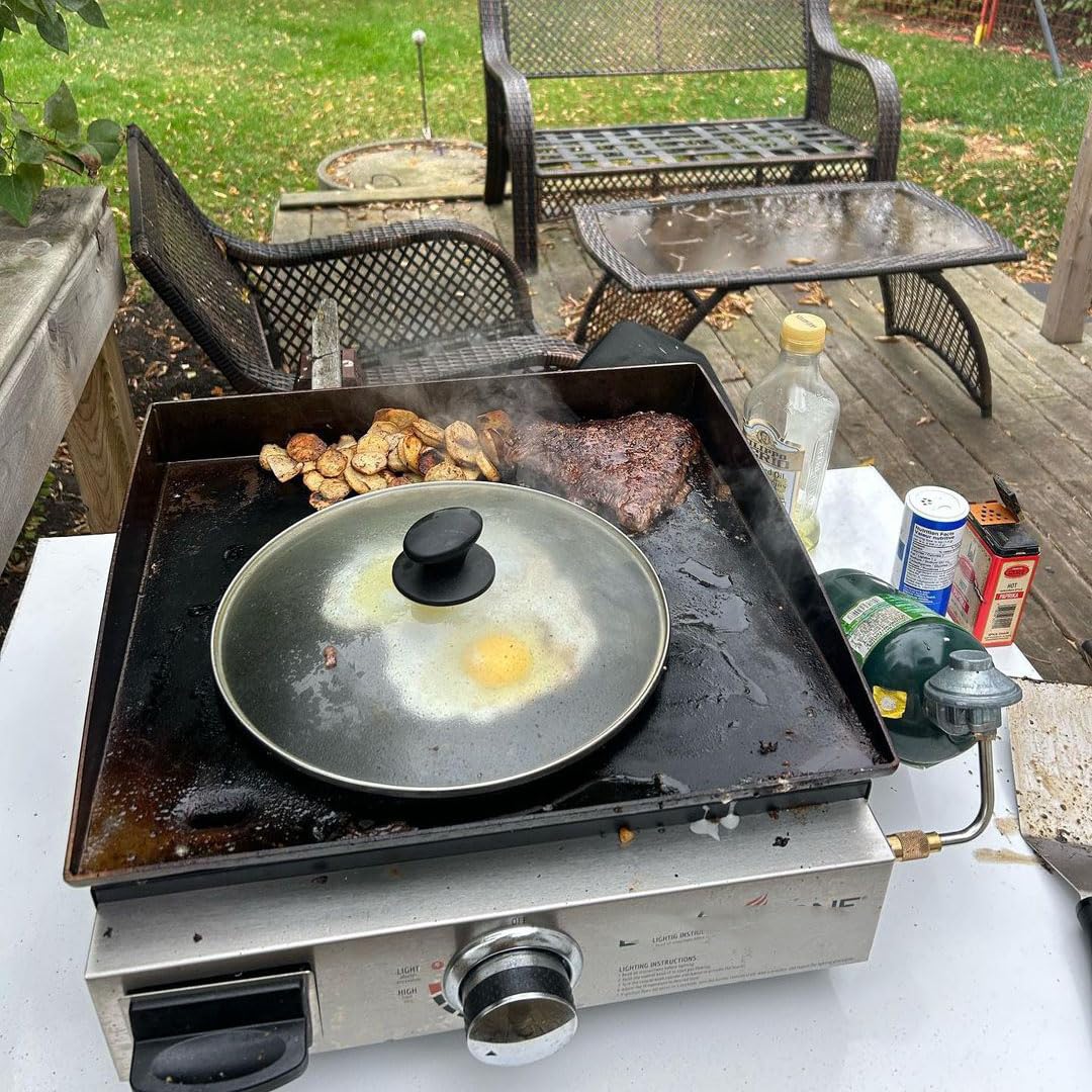 DcYourHome adapter lets you use a 20lb tank for longer cooks.