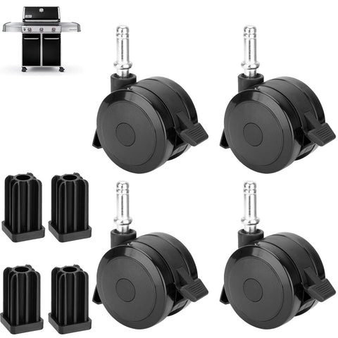 DcYourHome 70360 locking caster with insert close-up for sturdy Weber grill mobility