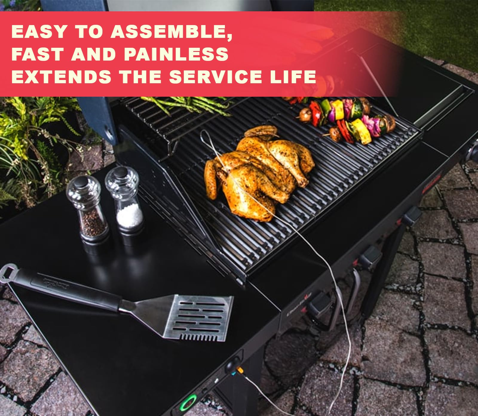 DcYourHome enamel-coated cast iron grates offer rust resistance and quick wipe-clean maintenance.