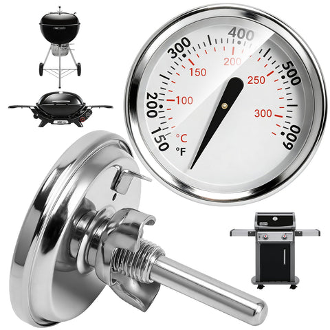 DcYourHome Weber grill lid thermometer displays precise readings for consistent grilling.