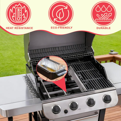 DcYourHome heat-resistant aluminum tray withstands high grill temperatures.