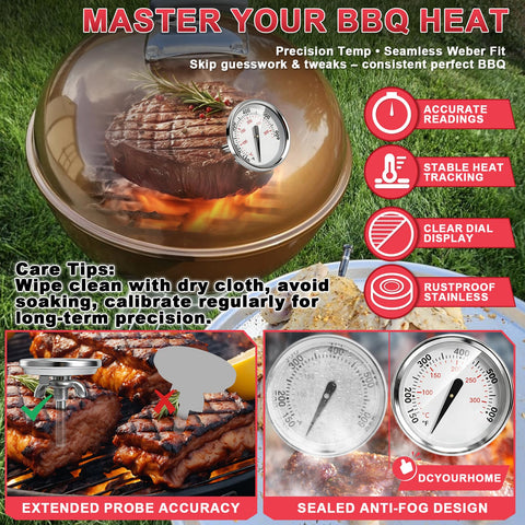 DcYourHome stainless steel probe delivers quick, accurate sensing during grilling.