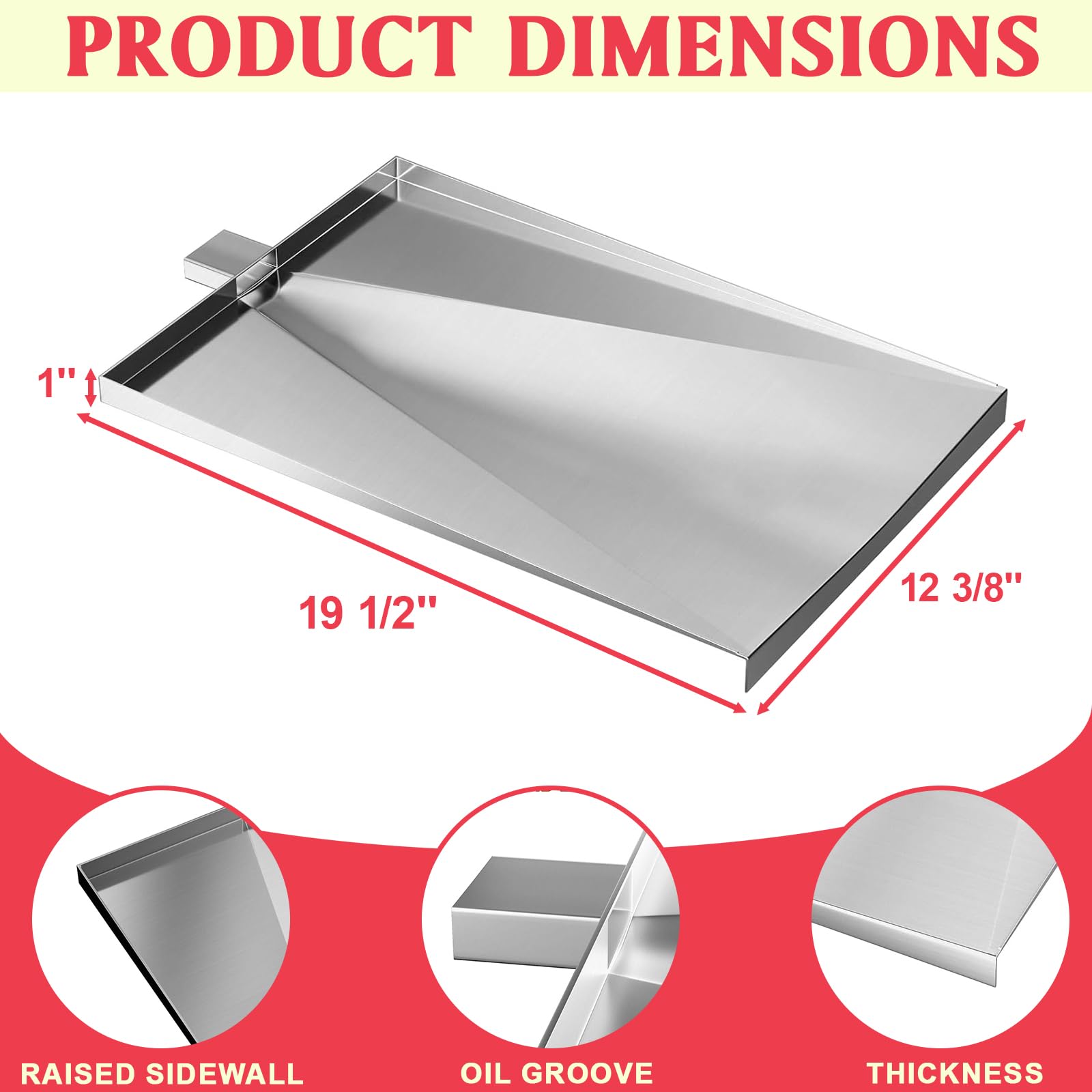 DcYourHome SUB025 stainless steel drip pan withstands high heat during cooking