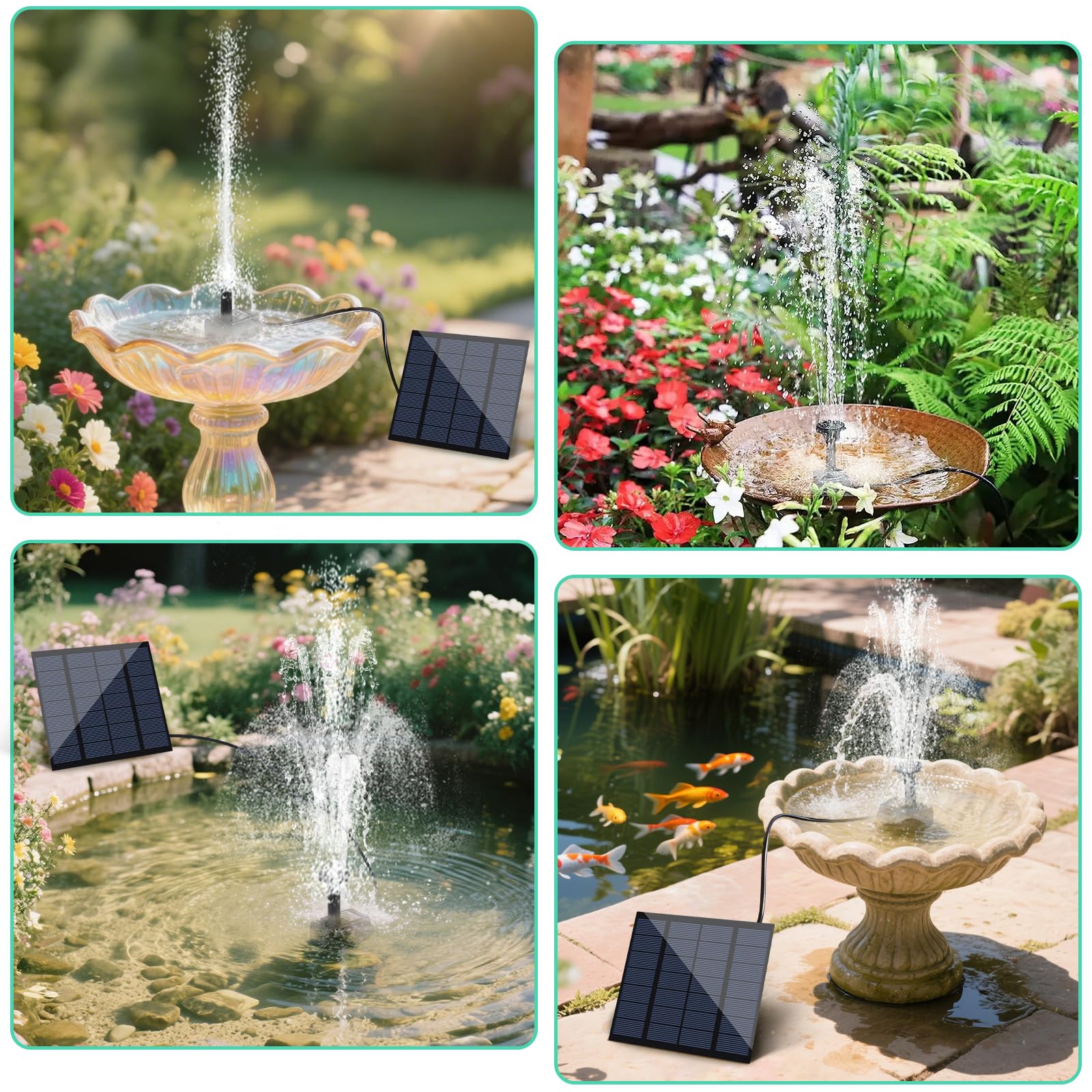 DDcafor pond water feature enhanced by solar spray