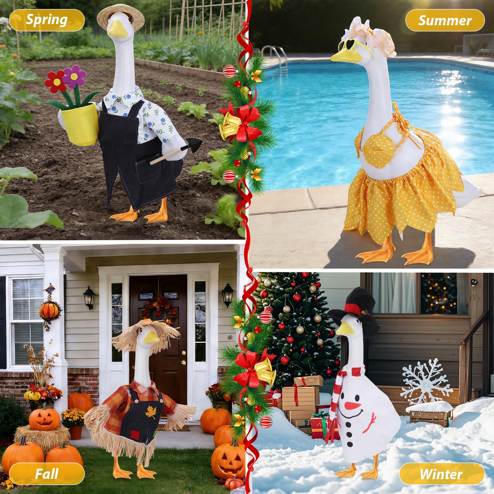 Ddeetodu weather resistant goose clothes keep your statue vibrant outdoors