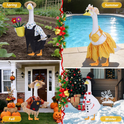 Ddeetodu weather resistant goose clothes keep your statue vibrant outdoors
