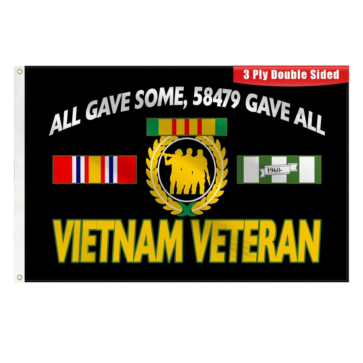 DDJEFYAO Vietnam veteran flag 3x5 double-sided for outdoor display
