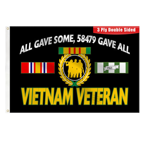DDJEFYAO Vietnam veteran flag 3x5 double-sided for outdoor display