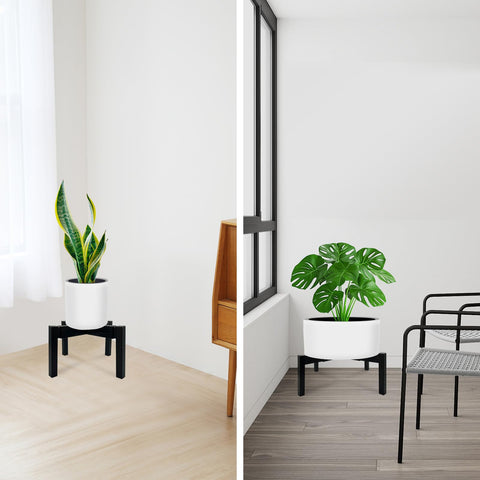 Easy assembly shown with included hardware for quick setup of the plant stand.