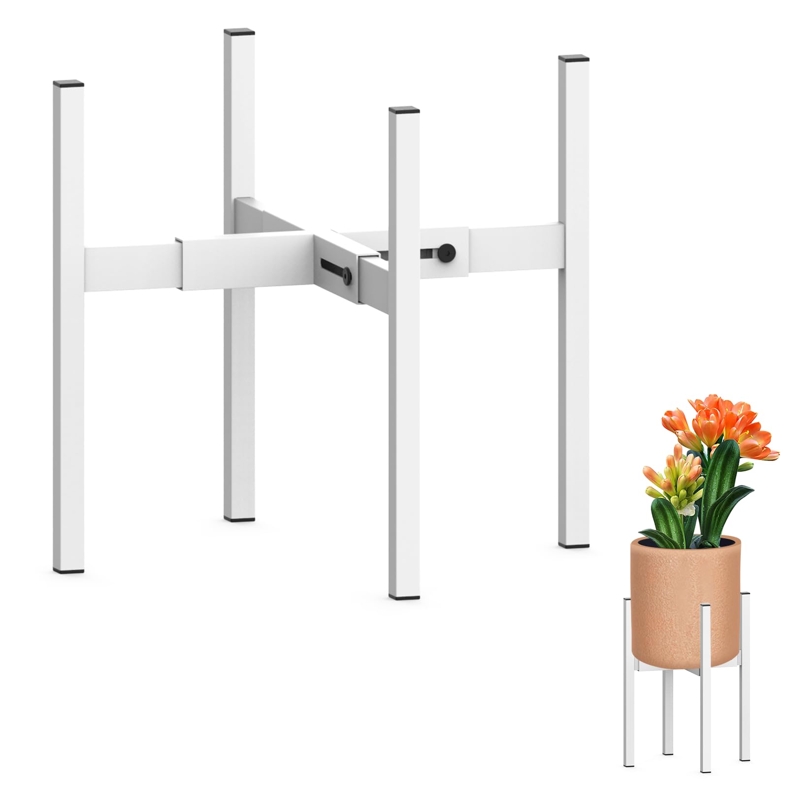 DDPow heavy plant stand supports 10-16 inch pots securely indoors or outdoors.