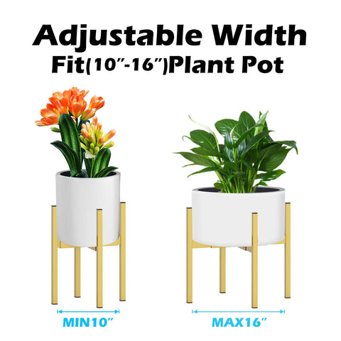 DDPow heavy plant stand adjustable diameter emphasizes secure fit for 10 to 16 inch pots