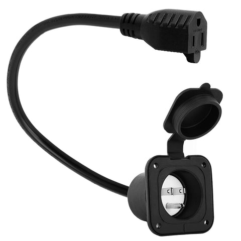 DEALTUS flanged power inlet with waterproof cover for outdoor power access