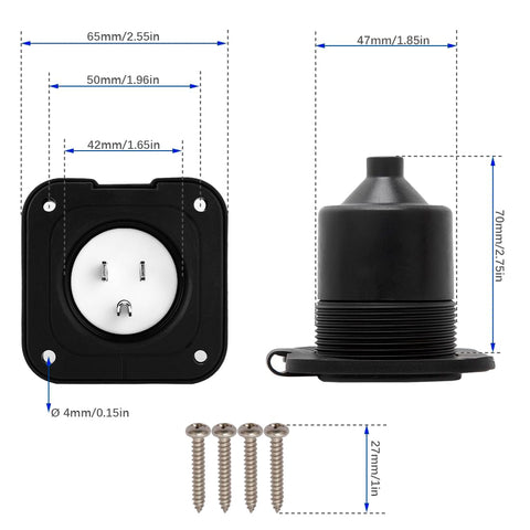 DEALTUS NEMA 5-15R receptacle ready for garden shed devices