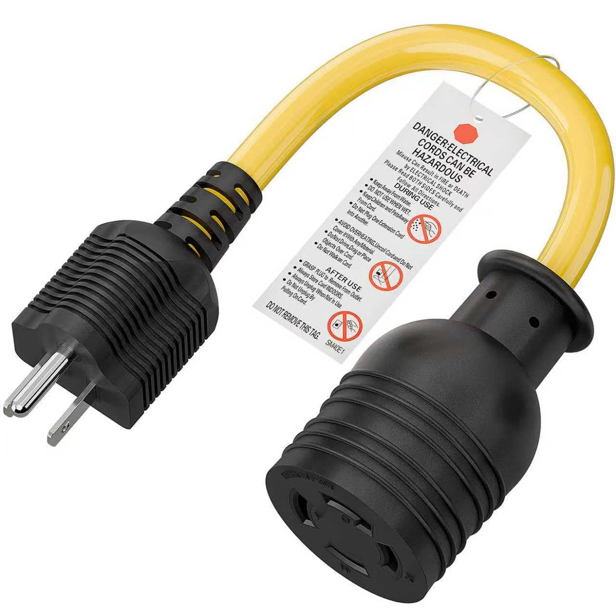 DEALTUS Nema 5-15P to L14-30R adapter cord, 1ft, for temporary generator connections.