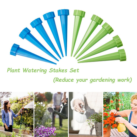 Deaname plant watering spikes inserted into soil for steady moisture