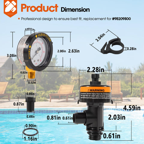 DearChan 98209800 replacement valve fits Warrior and Clean & Clear filters.