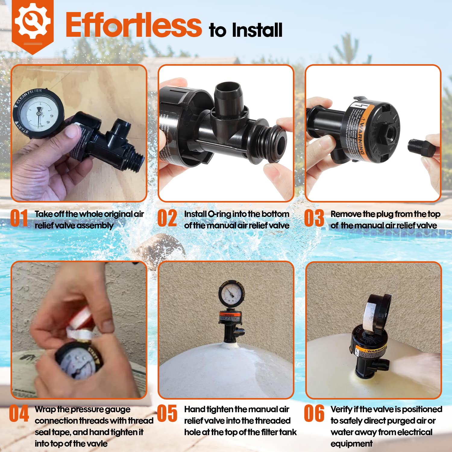 DearChan pressure gauge helps monitor system pressure during filtration.