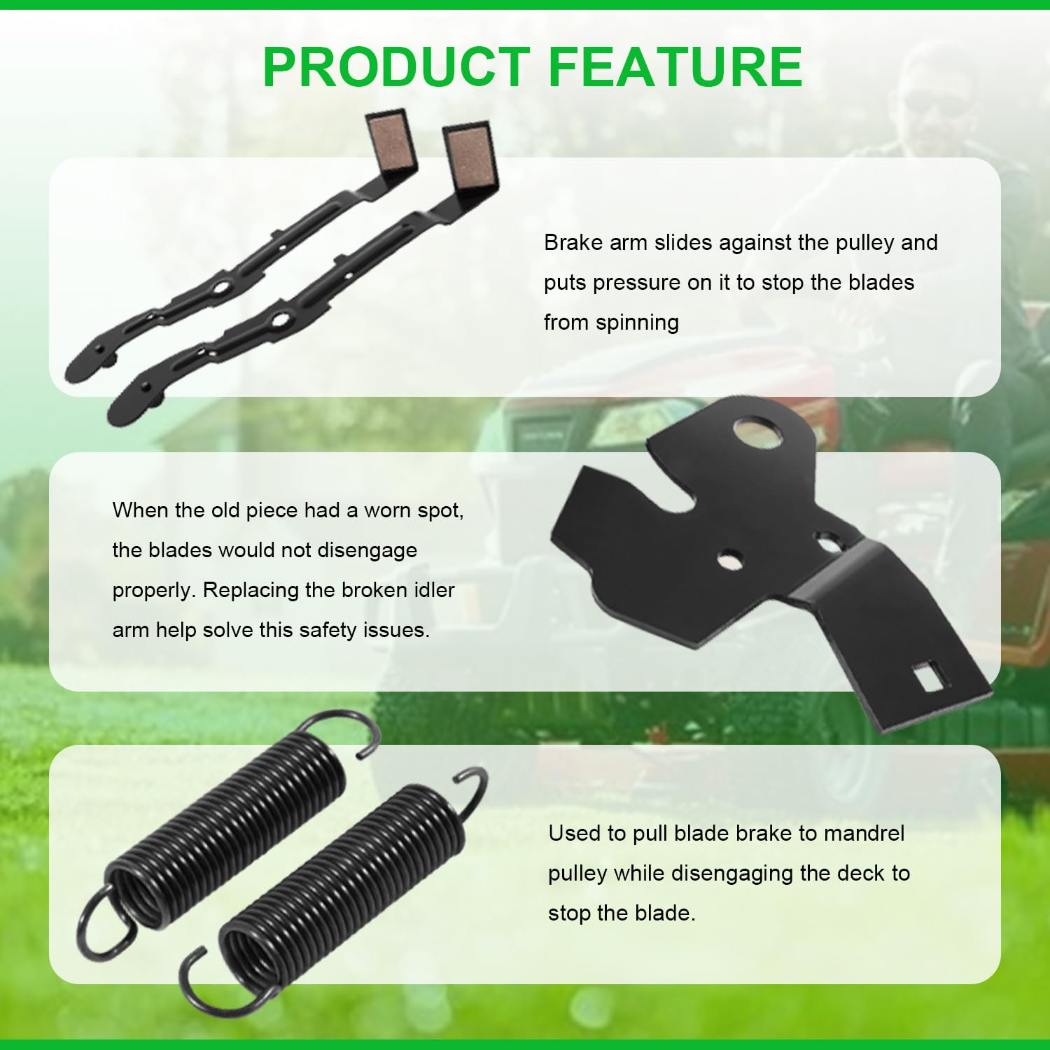 Deargooday idler arm component ensuring smooth blade disengagement during operation.