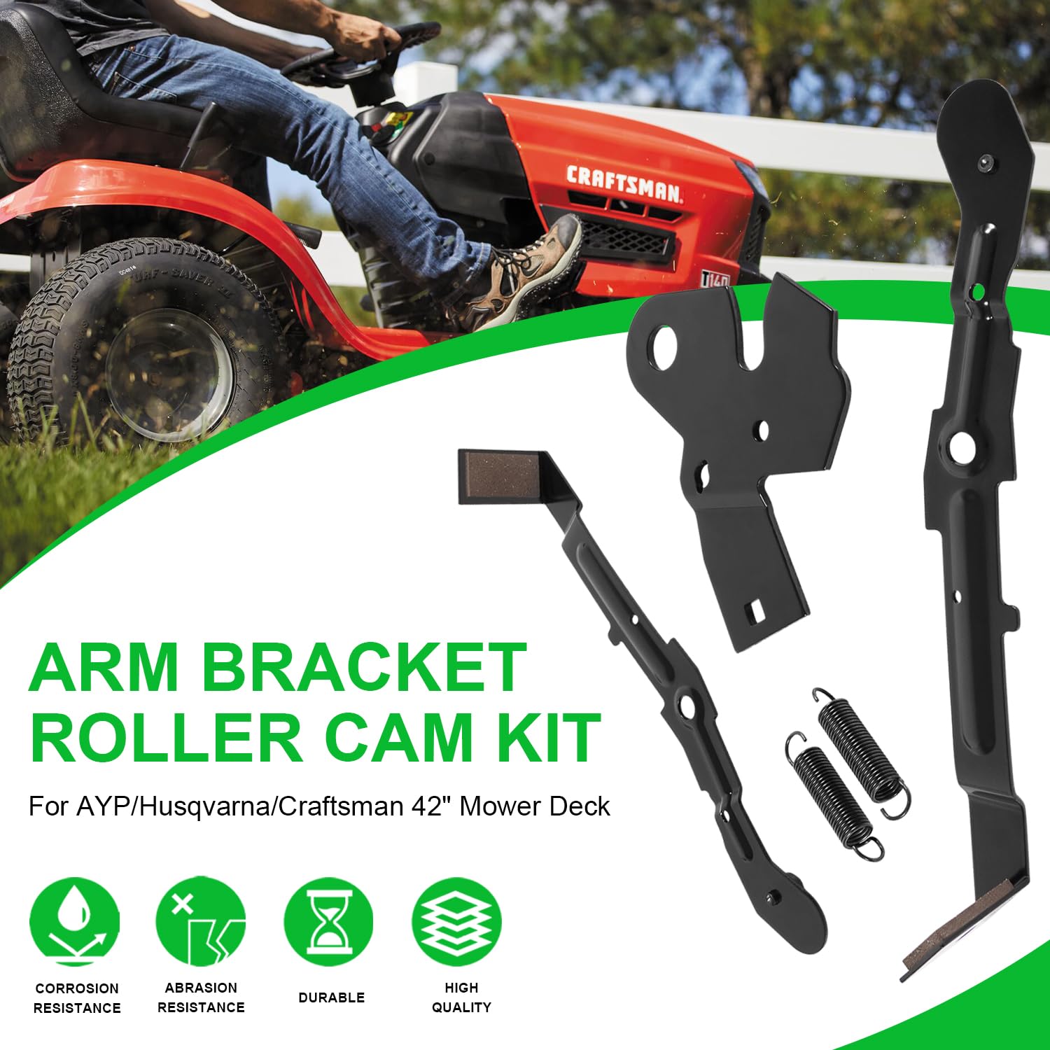 Deargooday roller cam kit packaging opened to show two brake arms and springs.