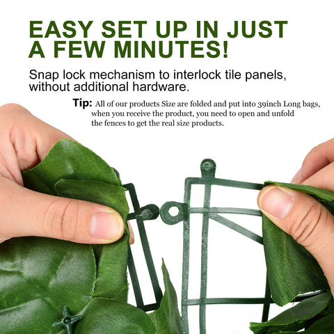 DearHouse artificial ivy fence kit demonstrates simple assembly for instant privacy