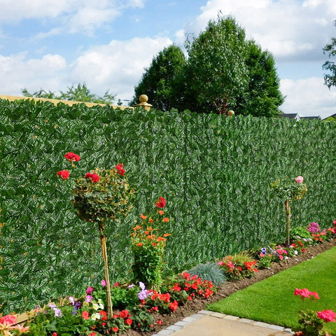 DearHouse artificial ivy fence panel installation view for garden privacy